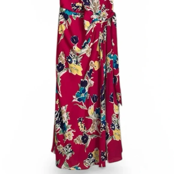 Lauren Ralph Lauren Fuchsia Floral Halter Midi Dress - Picture 11 of 16